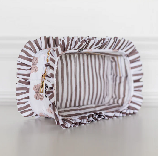 Butterfly Ruffled Nylon Large Clear Pouch - Southern Belle Boutique