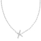 Pearl Initial X Short Pendant Necklace - Silver - Southern Belle Boutique