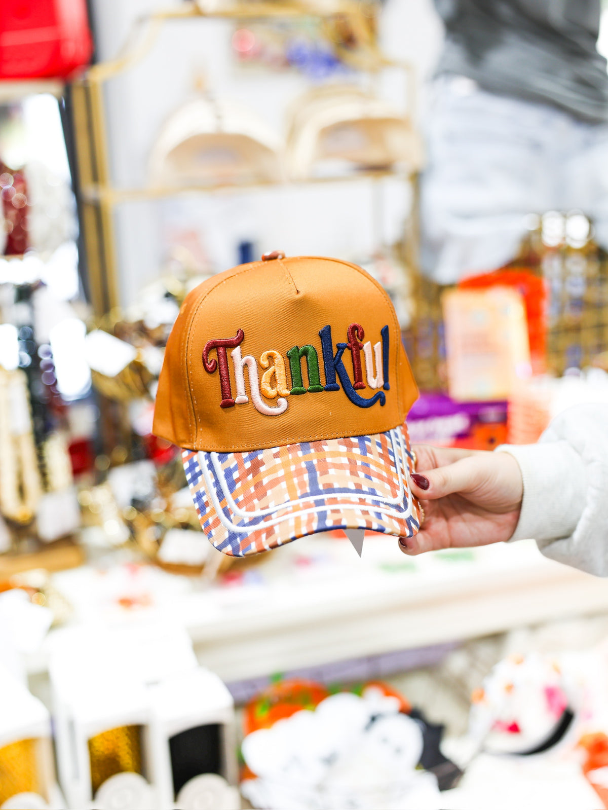 Thankful Plaid Trucker Hat - Southern Belle Boutique