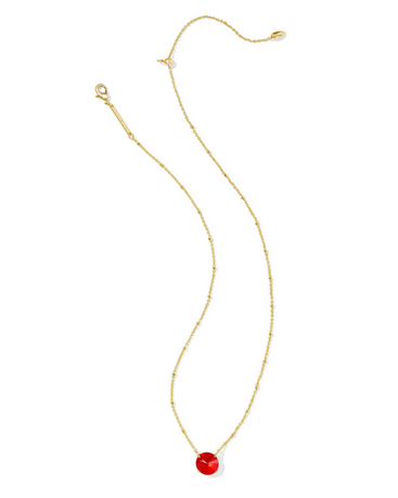 Jolie Short Pendant Necklace - Gold Red Illusion - Southern Belle Boutique