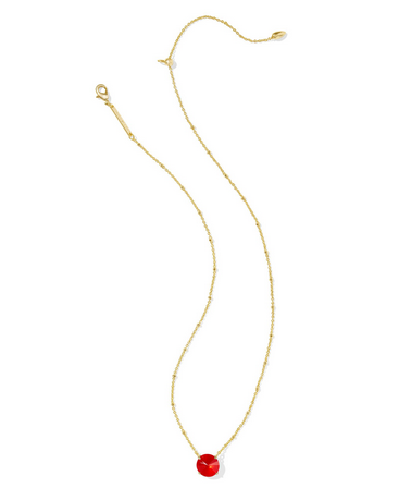 Jolie Short Pendant Necklace - Gold Red Illusion