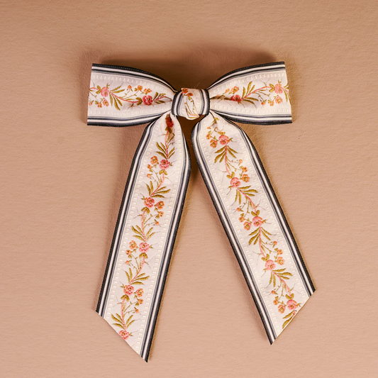 Cream Cottage Crush Hair Bow - Southern Belle Boutique