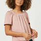 Mauve Ruffled Neck Knit Top