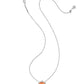 Pumpkin Short Pendant Necklace - Silver Orange Banded Agate - Southern Belle Boutique