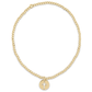 Classic Gold 2mm Bead Bracelet - Blessed Small Gold Disc - Southern Belle Boutique
