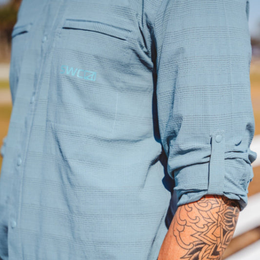 Oysterman L/S Button Up Shirt - Smoke Blue