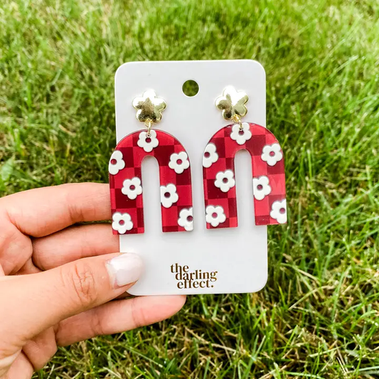 Acrylic Earrings - Burgundy - Southern Belle Boutique