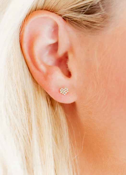 Screwback Stud Earrings - Leo Clear - Southern Belle Boutique