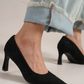 Black Suede Classic Pump Heel