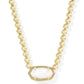 Elisa Beaded Necklace - Gold Ivory Mother Of Pearl