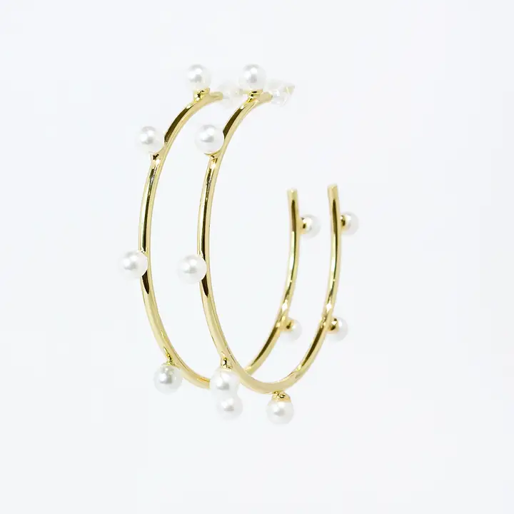 Celeste Pearl Hoop - Southern Belle Boutique