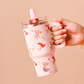 20 oz Lifestyle Flip Straw Tumbler-Holly Jolly Santa - Southern Belle Boutique
