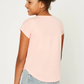 Coral Embroidered V-Neck Tee - Southern Belle Boutique