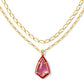 Camry Enamel Frame Multi Strand Necklace Gold Azalea Illusion