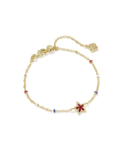 Mini Cassidy Delicate Chain Bracelet Gold Red Illusion - Southern Belle Boutique