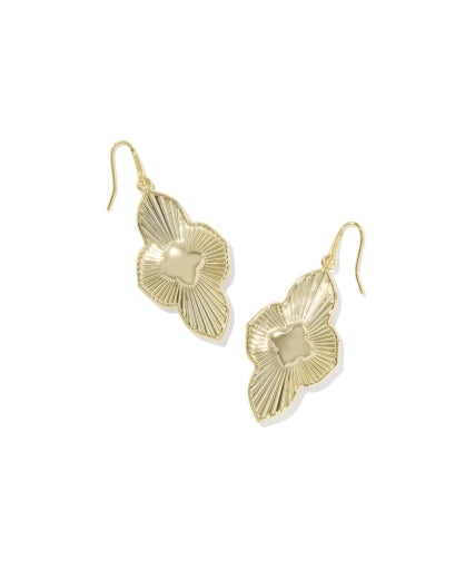 Abbie Medallion Drop Earrings Gold Hot Pink Mix - Southern Belle Boutique