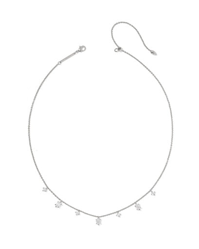 Cailin Delicate Strand Necklace Silver White Cz - Southern Belle Boutique