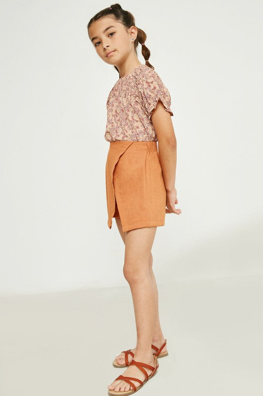 Girls Rust Skort - Southern Belle Boutique