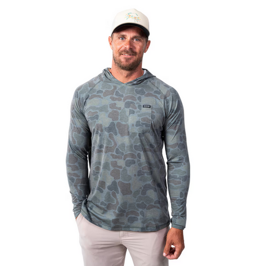 Bow Hog Tech Hoodie - Bog Camo Light Olive