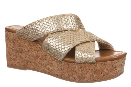 Abi Gold Slide Platform Sandal - Southern Belle Boutique