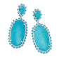 Parsons Statement Earrings Silver Turquoise Magnesite - Southern Belle Boutique