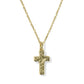 Cross Pendant Necklace - Gold Matte Light Blue Dichroic Glass - Southern Belle Boutique