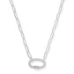 Emery Link And Chain Necklace - Silver White Crystal