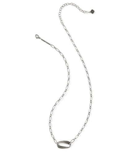 Kira Short Pendant Necklace - Vintage Silver - Southern Belle Boutique