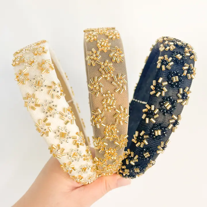 Beaded Metallic Starburst Padded Headband - Southern Belle Boutique