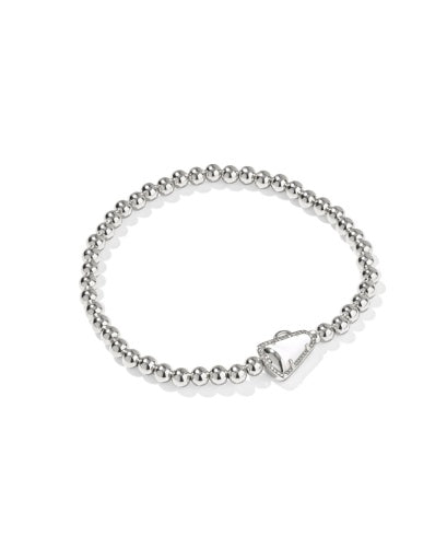 Cheer Stretch Bracelet Silver - White Mother Of Pearl