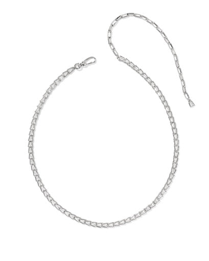 Bella Tennis Necklace Silver White Cz