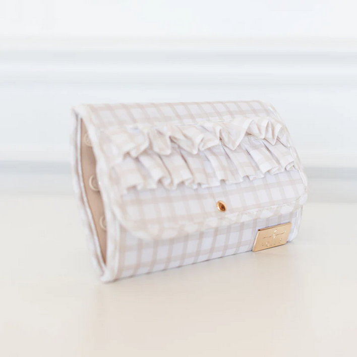 Ruffled Jewelry Fold - Nude Plaid - Southern Belle Boutique