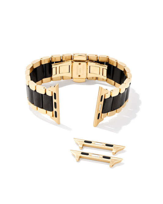 Dira 3 Link Watch Band Gold-Black Tone - Southern Belle Boutique
