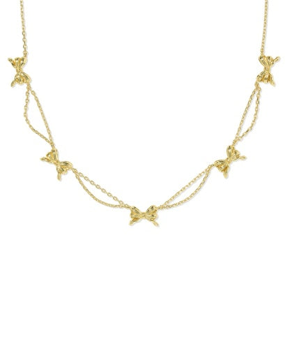 Bow Strand Necklace Gold