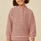 Girls Textured Stripe Knit 1/2 Button Up Top - Southern Belle Boutique