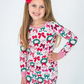 Softsnooze Holly Bows Ruffle LS PJ Set