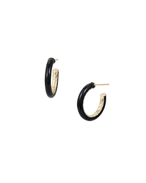 Eclipse Hoop Earrings - Black Gold