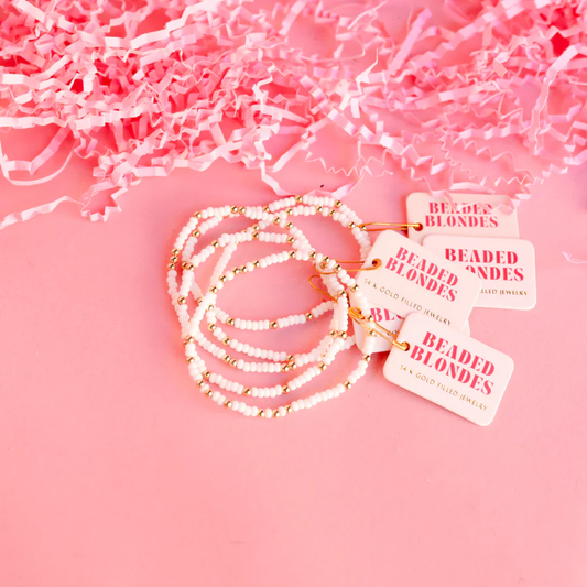 White Sprinkle Bracelet - 6.75" - Southern Belle Boutique