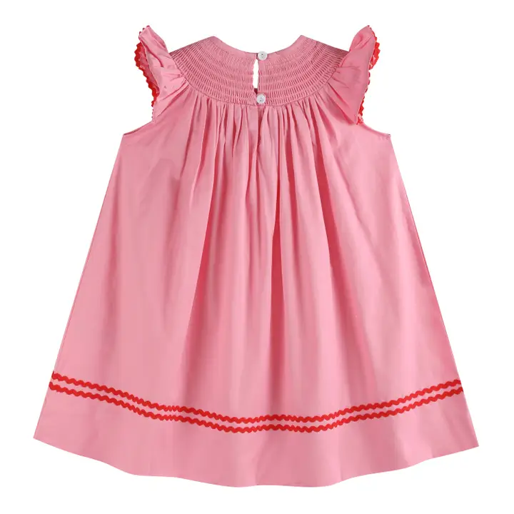 Pink Heart Valentine Smocked Bishop Dress - Southern Belle Boutique