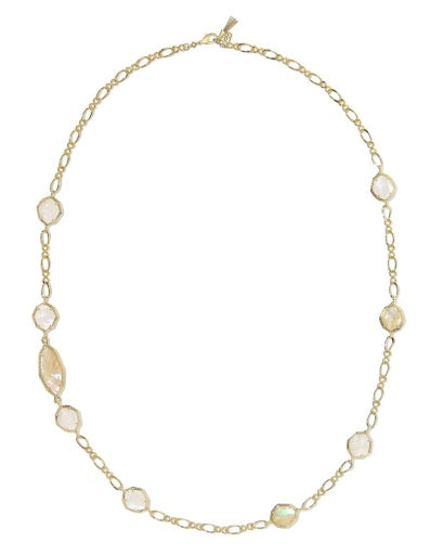 Ophelia Long Strand Necklace Gold Neutral Mix - Southern Belle Boutique