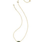 Elisa Bezel Short Pendant Necklace Gold Green Tigers Eye