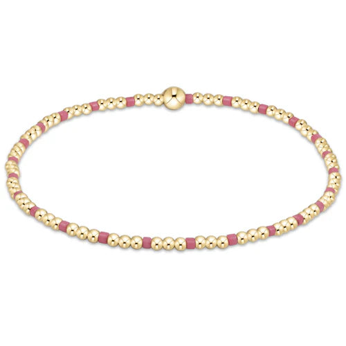 Hope Sincerity Pattern 2mm Bead Bracelet - Bright Pink - Southern Belle Boutique