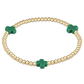 Signature Cross Gold Pattern 3MM Bead Bracelet - Emerald - Southern Belle Boutique