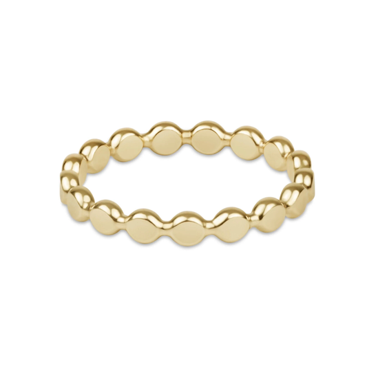 Classic Gold 2.5mm Beaded Disc Ring - Southern Belle Boutique