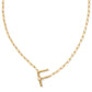 Pearl Letter F Short Pendant Necklace - Gold