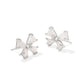 Blair Bow Small Stud Earring Silver Iridescent Drusy - Southern Belle Boutique