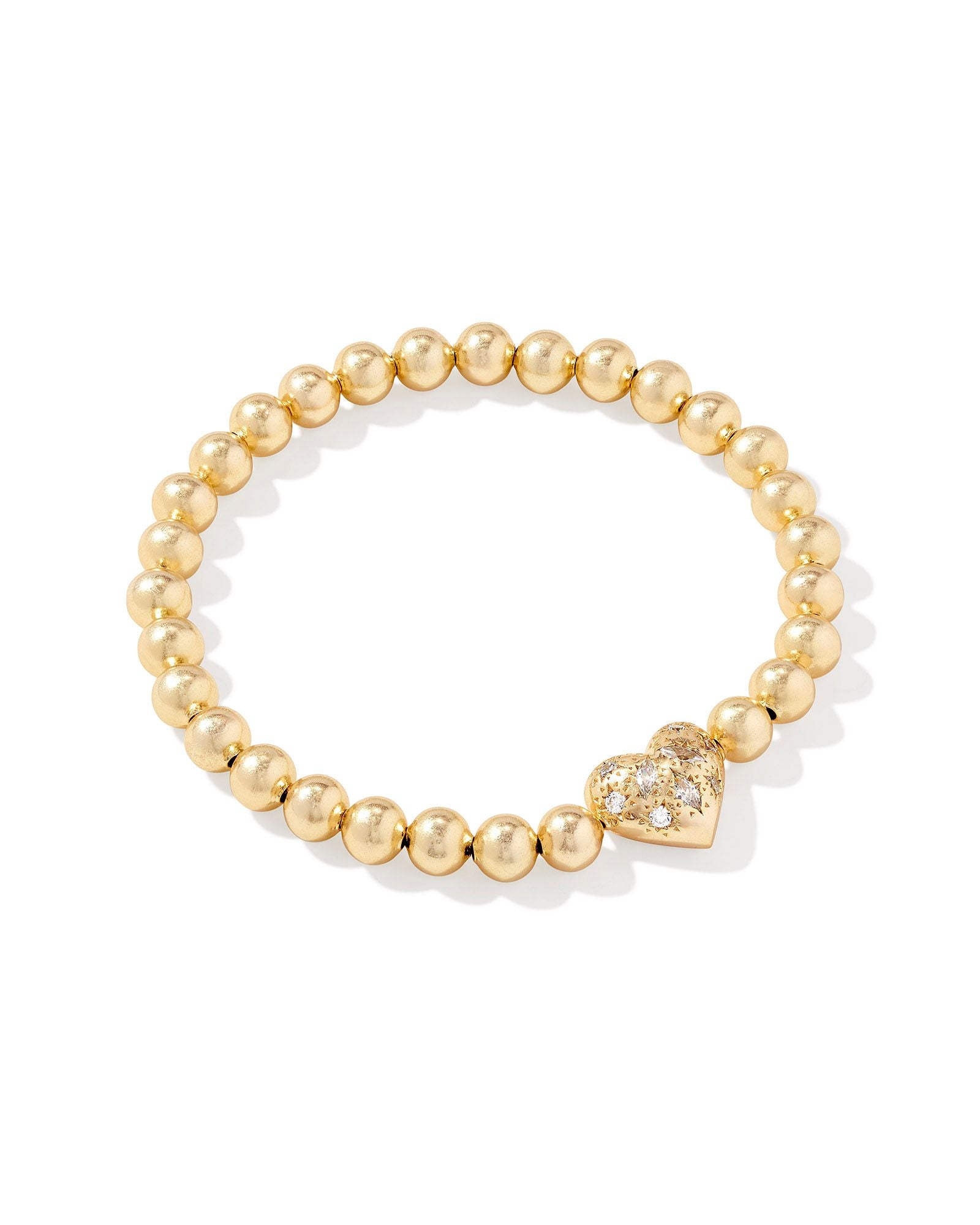 Holland Heart Stretch Bracelet - Gold Pink Crystal - Southern Belle Boutique