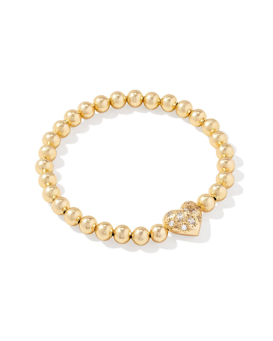 Holland Heart Stretch Bracelet - Gold Pink Crystal - Southern Belle Boutique