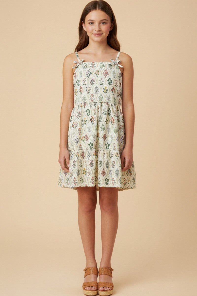 Beige Wallpaper Block Print Detail Poplin Dress