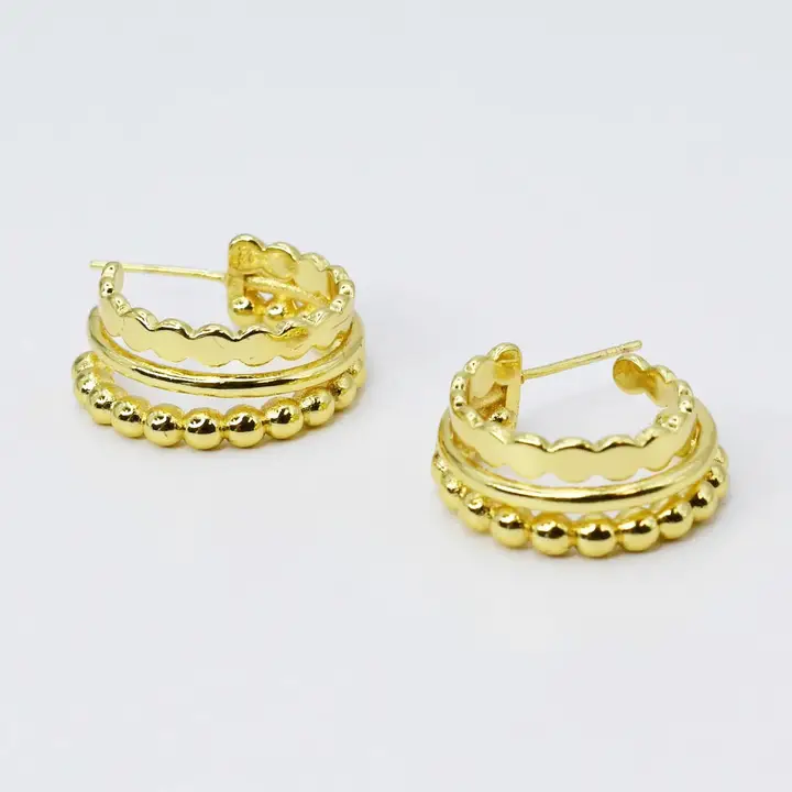 Sicily Hoop Earrings - Gold - Southern Belle Boutique